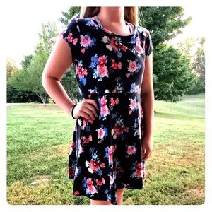 Black dress with flowers